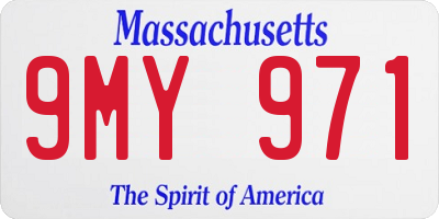 MA license plate 9MY971