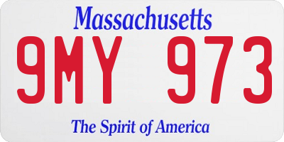 MA license plate 9MY973