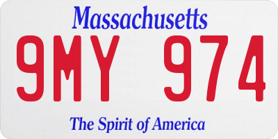 MA license plate 9MY974