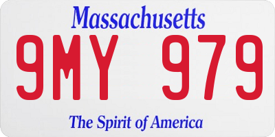 MA license plate 9MY979