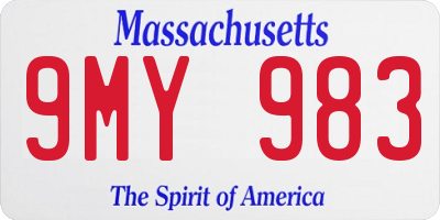 MA license plate 9MY983