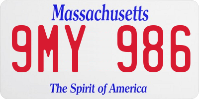 MA license plate 9MY986