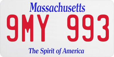 MA license plate 9MY993