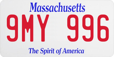 MA license plate 9MY996