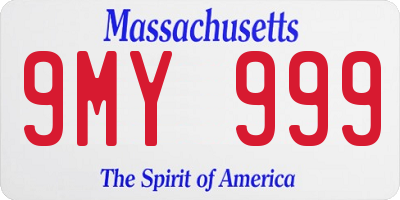 MA license plate 9MY999