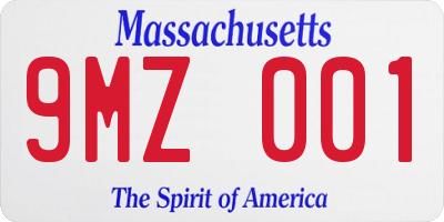 MA license plate 9MZ001