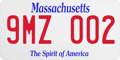 MA license plate 9MZ002