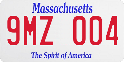 MA license plate 9MZ004