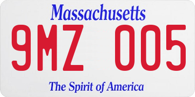 MA license plate 9MZ005