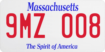 MA license plate 9MZ008