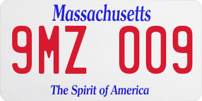 MA license plate 9MZ009
