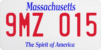 MA license plate 9MZ015