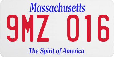MA license plate 9MZ016