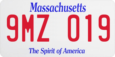 MA license plate 9MZ019