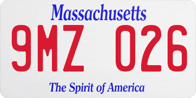 MA license plate 9MZ026
