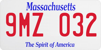 MA license plate 9MZ032