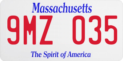 MA license plate 9MZ035