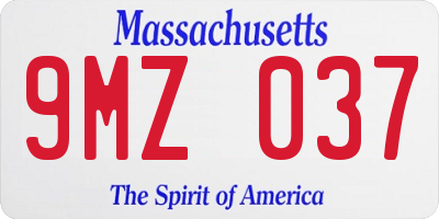 MA license plate 9MZ037