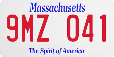 MA license plate 9MZ041