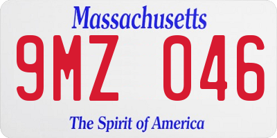 MA license plate 9MZ046