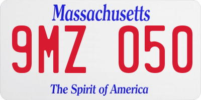 MA license plate 9MZ050