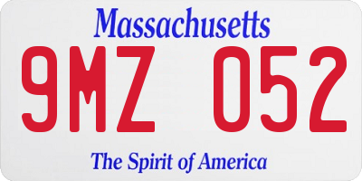 MA license plate 9MZ052