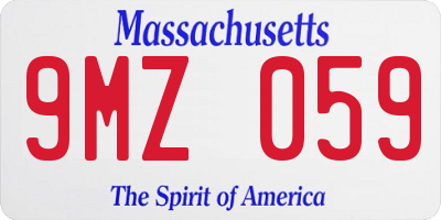 MA license plate 9MZ059