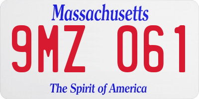 MA license plate 9MZ061