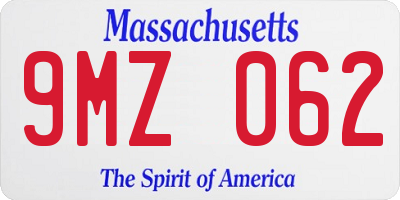 MA license plate 9MZ062