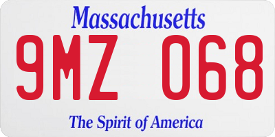 MA license plate 9MZ068