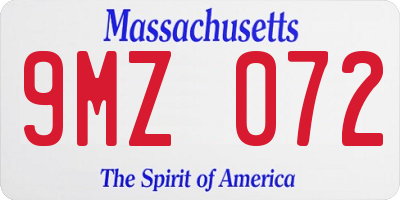 MA license plate 9MZ072