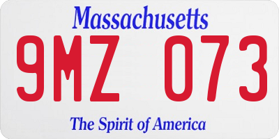 MA license plate 9MZ073