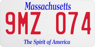 MA license plate 9MZ074