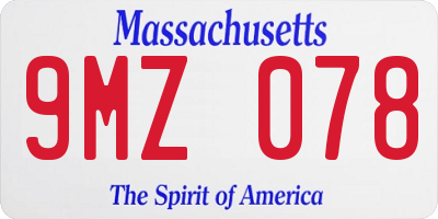 MA license plate 9MZ078