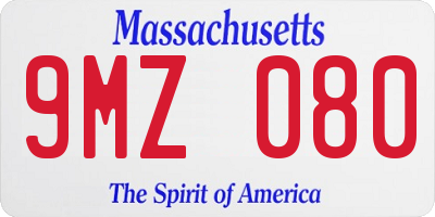 MA license plate 9MZ080