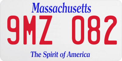 MA license plate 9MZ082
