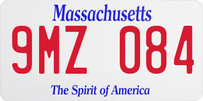 MA license plate 9MZ084