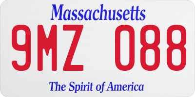 MA license plate 9MZ088