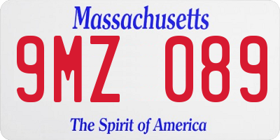 MA license plate 9MZ089