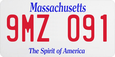 MA license plate 9MZ091