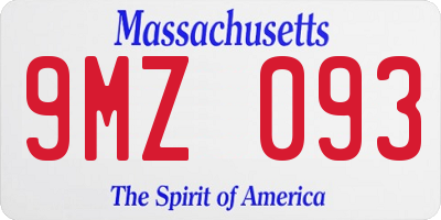MA license plate 9MZ093
