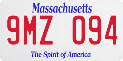 MA license plate 9MZ094