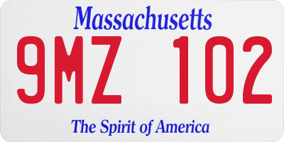 MA license plate 9MZ102