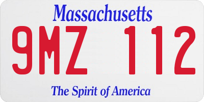 MA license plate 9MZ112