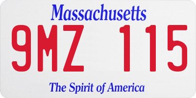 MA license plate 9MZ115