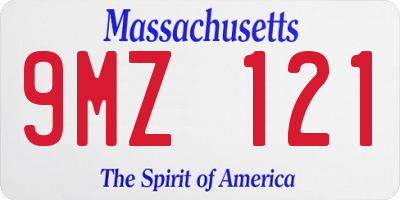 MA license plate 9MZ121