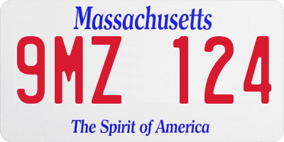 MA license plate 9MZ124