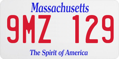 MA license plate 9MZ129