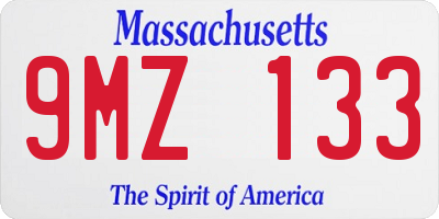 MA license plate 9MZ133