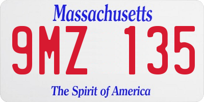 MA license plate 9MZ135